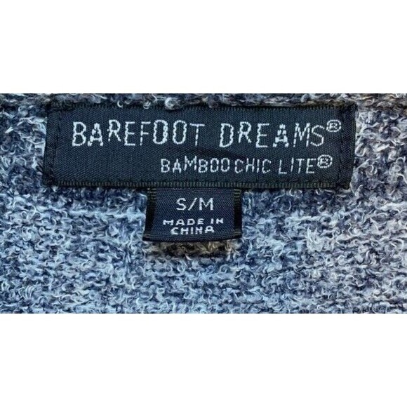 Barefoot Dreams Bamboo Chic Lite Blue Stripe Calypso Wrap Cardigan Sweater S/M - Picture 3 of 3